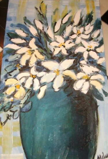 Pintura intitulada "flores 6" por Milu Petersen, Obras de arte originais