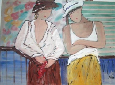 Pintura intitulada "conversando" por Milu Petersen, Obras de arte originais