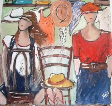 Pintura intitulada "roupas e chapeus" por Milu Petersen, Obras de arte originais