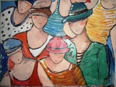 Pintura intitulada "people 3" por Milu Petersen, Obras de arte originais