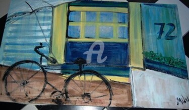 Painting titled "bicicleta 3" by Milu Petersen, Original Artwork