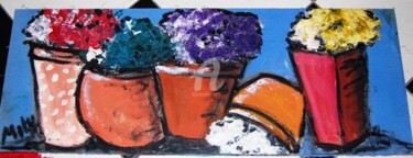 Painting titled "vasos" by Milu Petersen, Original Artwork