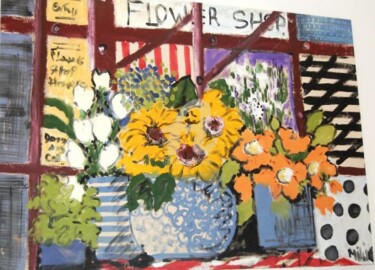 Pintura intitulada "flores" por Milu Petersen, Obras de arte originais