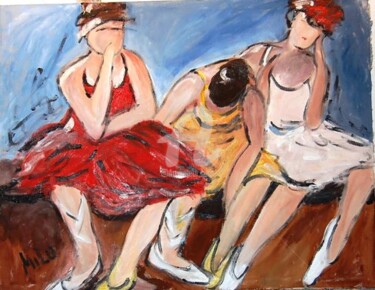 Pintura intitulada "bailarinas" por Milu Petersen, Obras de arte originais
