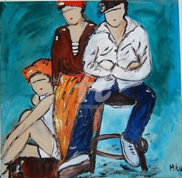 Pintura intitulada "friends" por Milu Petersen, Obras de arte originais