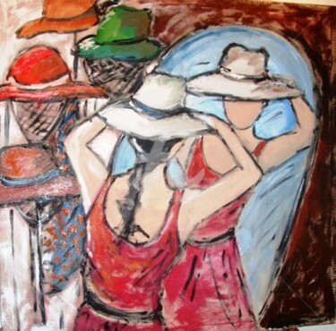 Pintura intitulada "chapeus" por Milu Petersen, Obras de arte originais