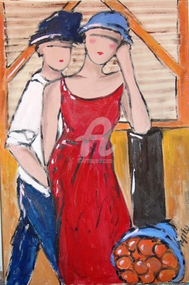 Картина под названием "couple4" - Milu Petersen, Подлинное произведение искусства