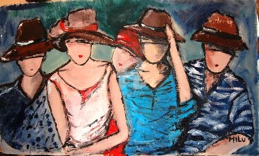 Painting titled "grupo 10" by Milu Petersen, Original Artwork