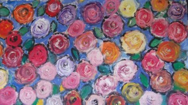 Pintura intitulada "rosas 3" por Milu Petersen, Obras de arte originais