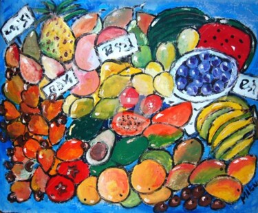 Painting titled "tropical fruits" by Milu Petersen, Original Artwork