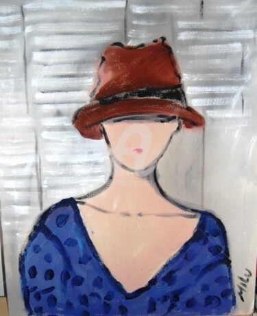 Картина под названием "brown hat" - Milu Petersen, Подлинное произведение искусства