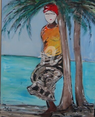 Peinture intitulée "mulher macua" par Milu Petersen, Œuvre d'art originale