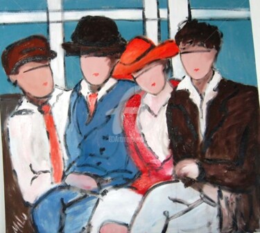 Painting titled "chat between ladies…" by Milu Petersen, Original Artwork