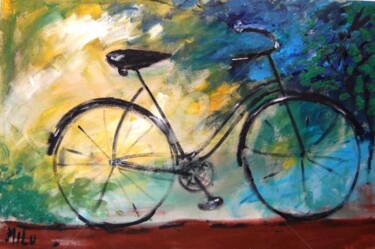 Painting titled "bicicleta V" by Milu Petersen, Original Artwork