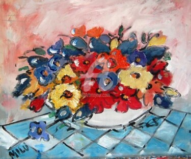 Pintura intitulada "more flowers" por Milu Petersen, Obras de arte originais