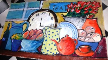 Картина под названием "tea table" - Milu Petersen, Подлинное произведение искусства