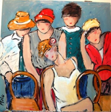 Painting titled "grupo 5" by Milu Petersen, Original Artwork