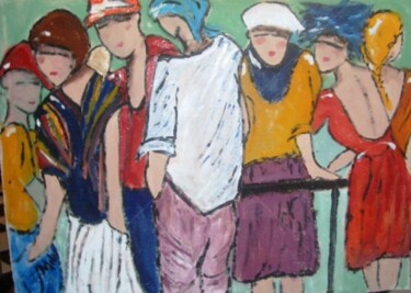Painting titled "grupo 7" by Milu Petersen, Original Artwork