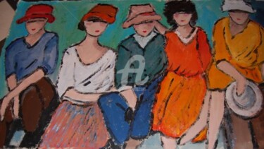Painting titled "orange mood" by Milu Petersen, Original Artwork