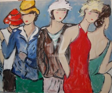 Painting titled "nice ladies" by Milu Petersen, Original Artwork
