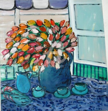 Painting titled "tulips" by Milu Petersen, Original Artwork