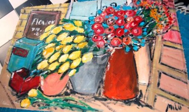 Pintura intitulada "flowers6" por Milu Petersen, Obras de arte originais
