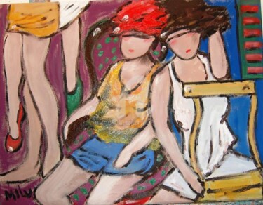 Painting titled "ensaio de dança" by Milu Petersen, Original Artwork