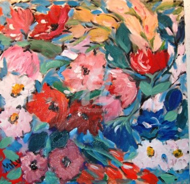 Pintura intitulada "flores para ti" por Milu Petersen, Obras de arte originais
