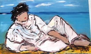 Painting titled "perto da praia" by Milu Petersen, Original Artwork