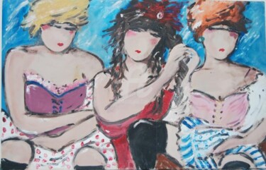 Painting titled "can can girls" by Milu Petersen, Original Artwork