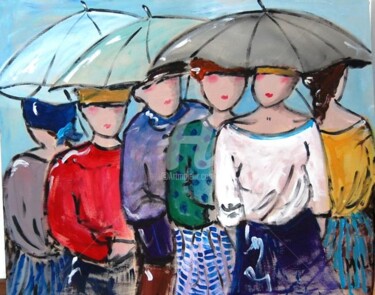 Pintura intitulada "dia de chuva" por Milu Petersen, Obras de arte originais