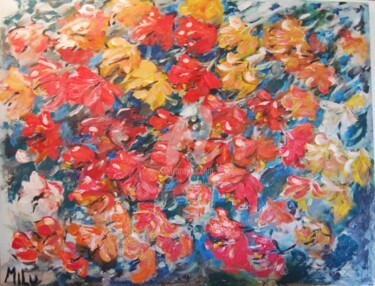 Painting titled "flor de acacia" by Milu Petersen, Original Artwork