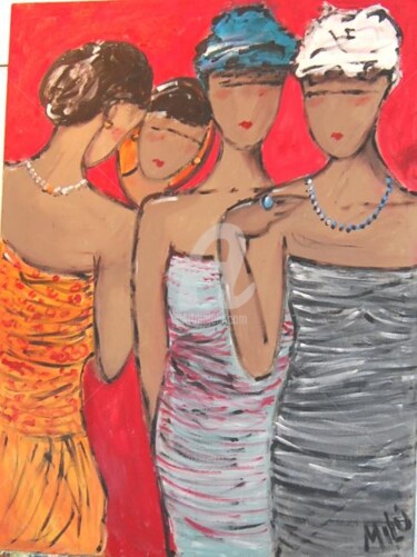 Pintura intitulada "angola women" por Milu Petersen, Obras de arte originais