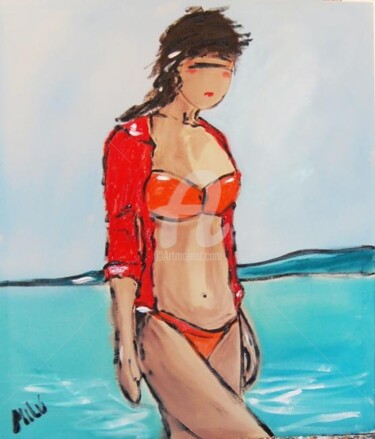 Pittura intitolato "bikini girl" da Milu Petersen, Opera d'arte originale