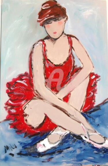 Painting titled "bailarina vestido v…" by Milu Petersen, Original Artwork