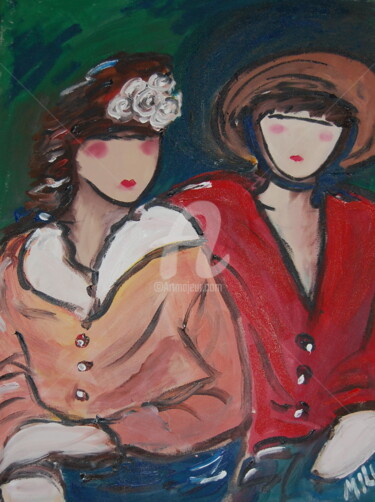Pintura intitulada "Fine ladies" por Milu Petersen, Obras de arte originais