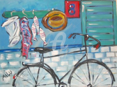 Pintura intitulada "bicicleta 10" por Milu Petersen, Obras de arte originais