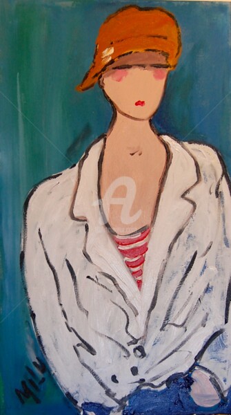 Картина под названием "white jacket" - Milu Petersen, Подлинное произведение искусства