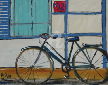 Pintura intitulada "bicicleta 92" por Milu Petersen, Obras de arte originais