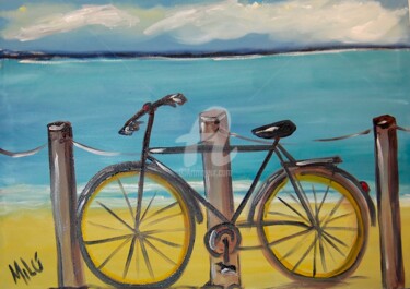 Painting titled "bicicleta 1" by Milu Petersen, Original Artwork