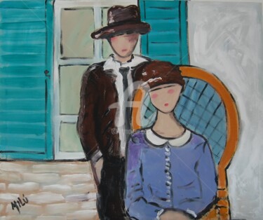 Pintura intitulada "Couple" por Milu Petersen, Obras de arte originais