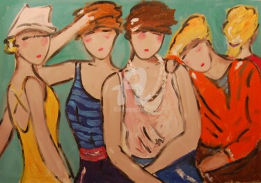 Pintura intitulada "beautifull girls" por Milu Petersen, Obras de arte originais