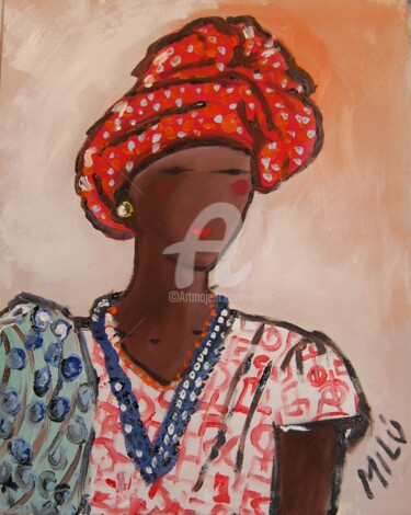 "Mulher mocambicana" başlıklı Tablo Milu Petersen tarafından, Orijinal sanat