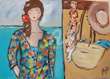 Malarstwo zatytułowany „vestido colorido” autorstwa Milu Petersen, Oryginalna praca