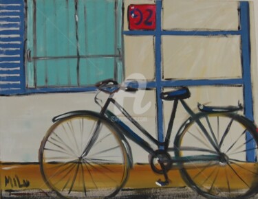 Painting titled "bicicleta 92" by Milu Petersen, Original Artwork