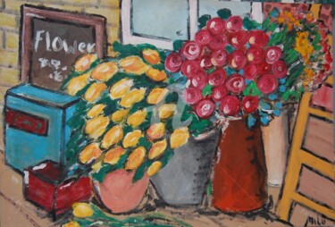 Pintura intitulada "flores 52" por Milu Petersen, Obras de arte originais