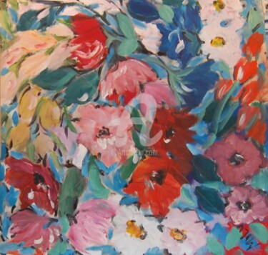 Pintura intitulada "miscelandia de flor…" por Milu Petersen, Obras de arte originais