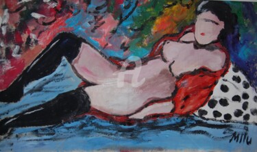 Pintura intitulada "mulher nua" por Milu Petersen, Obras de arte originais