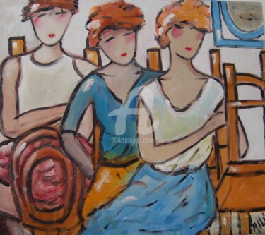 Pintura titulada "las chicas" por Milu Petersen, Obra de arte original