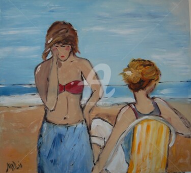 Pintura intitulada "beach mood" por Milu Petersen, Obras de arte originais